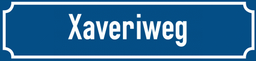 Straßenschild Xaveriweg