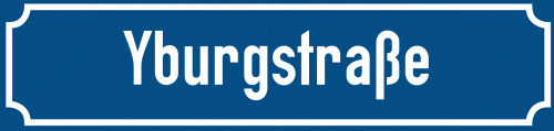 Straßenschild Yburgstraße zum kostenlosen Download