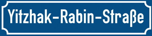 Straßenschild Yitzhak-Rabin-Straße