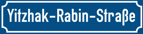 Straßenschild Yitzhak-Rabin-Straße zum kostenlosen Download