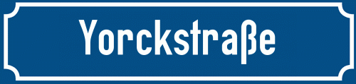 Straßenschild Yorckstraße zum kostenlosen Download