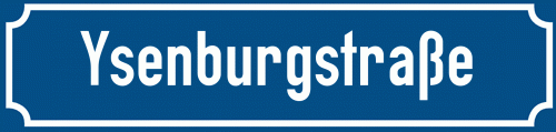Straßenschild Ysenburgstraße zum kostenlosen Download