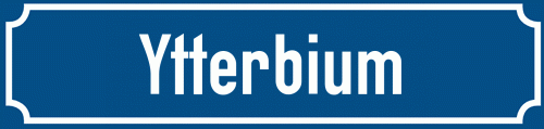 Straßenschild Ytterbium zum kostenlosen Download
