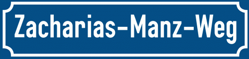 Straßenschild Zacharias-Manz-Weg