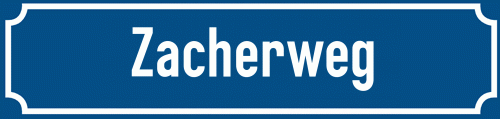Straßenschild Zacherweg