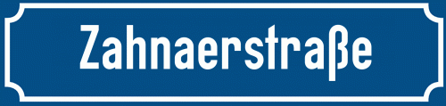 Straßenschild Zahnaerstraße