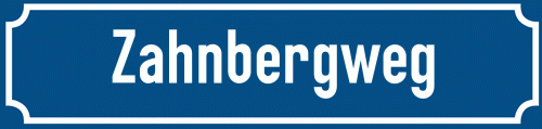Straßenschild Zahnbergweg