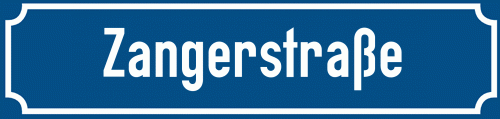 Straßenschild Zangerstraße