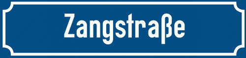 Straßenschild Zangstraße
