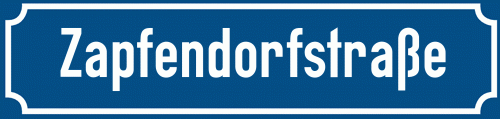 Straßenschild Zapfendorfstraße