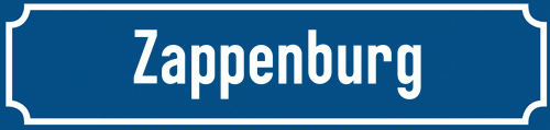 Straßenschild Zappenburg