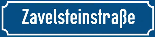 Straßenschild Zavelsteinstraße
