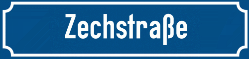 Straßenschild Zechstraße zum kostenlosen Download