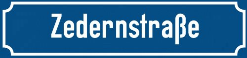 Straßenschild Zedernstraße