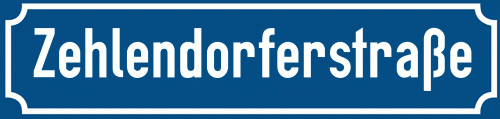 Straßenschild Zehlendorferstraße zum kostenlosen Download
