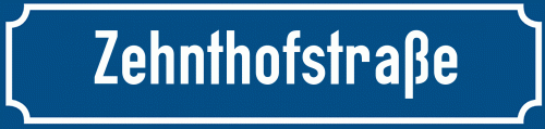 Straßenschild Zehnthofstraße zum kostenlosen Download