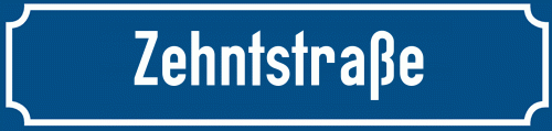 Straßenschild Zehntstraße zum kostenlosen Download