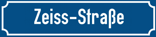 Straßenschild Zeiss-Straße