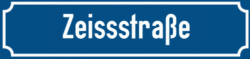 Straßenschild Zeissstraße