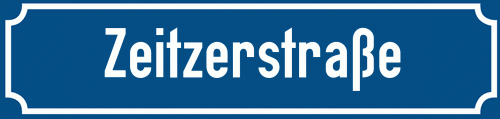 Straßenschild Zeitzerstraße zum kostenlosen Download
