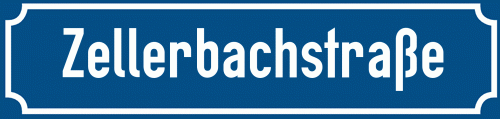 Straßenschild Zellerbachstraße zum kostenlosen Download