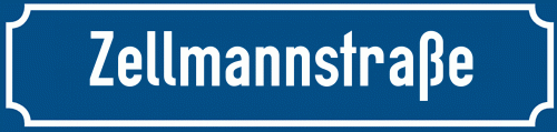 Straßenschild Zellmannstraße zum kostenlosen Download