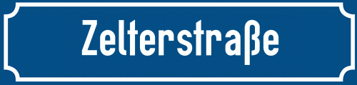 Straßenschild Zelterstraße