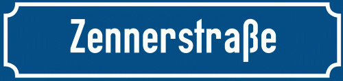 Straßenschild Zennerstraße