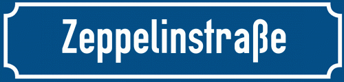 Straßenschild Zeppelinstraße
