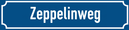 Straßenschild Zeppelinweg