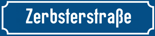 Straßenschild Zerbsterstraße