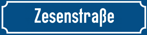 Straßenschild Zesenstraße