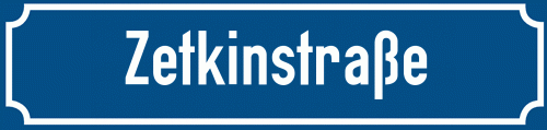 Straßenschild Zetkinstraße