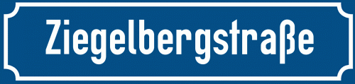 Straßenschild Ziegelbergstraße zum kostenlosen Download