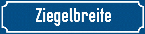 Straßenschild Ziegelbreite zum kostenlosen Download