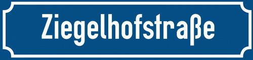 Straßenschild Ziegelhofstraße