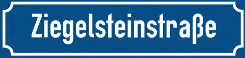 Straßenschild Ziegelsteinstraße