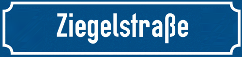 Straßenschild Ziegelstraße