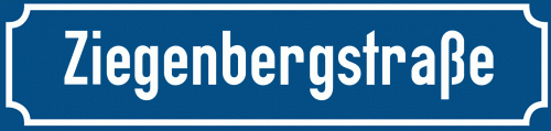 Straßenschild Ziegenbergstraße