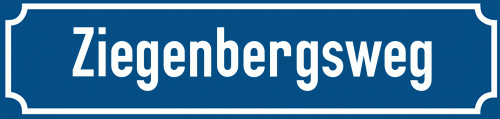 Straßenschild Ziegenbergsweg