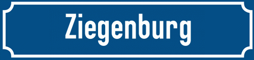 Straßenschild Ziegenburg