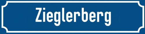 Straßenschild Zieglerberg