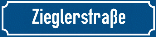 Straßenschild Zieglerstraße