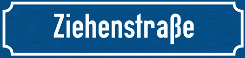 Straßenschild Ziehenstraße