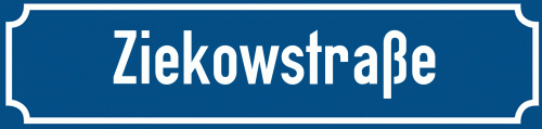 Straßenschild Ziekowstraße