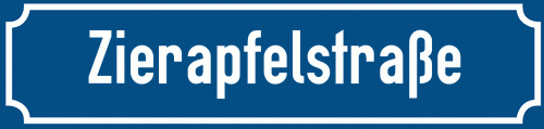 Straßenschild Zierapfelstraße