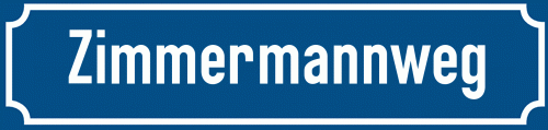 Straßenschild Zimmermannweg