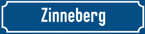 Straßenschild Zinneberg zum kostenlosen Download