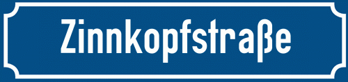 Straßenschild Zinnkopfstraße