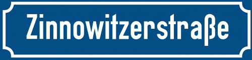 Straßenschild Zinnowitzerstraße zum kostenlosen Download